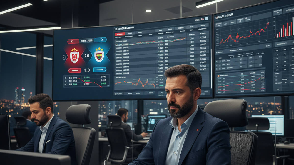Bir kişinin bilgisayar ekranında bahis analiz oranı düşen maçları ve istatistikleri dikkatle incelemesi.