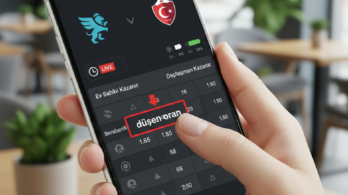 Mobil cihaz üzerinden iddaa oranı düşen maçların anlık takibi.